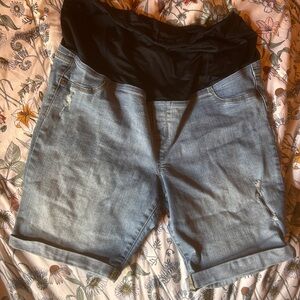 Isabel Maternity Denim Bermuda Shorts